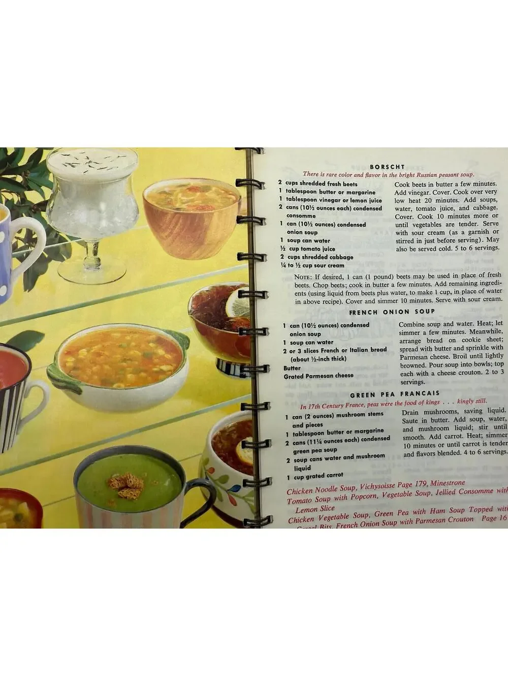 Vintage Campbell's Soup Cookbook: 1960s Recipe Book, Red Kitchen Decor